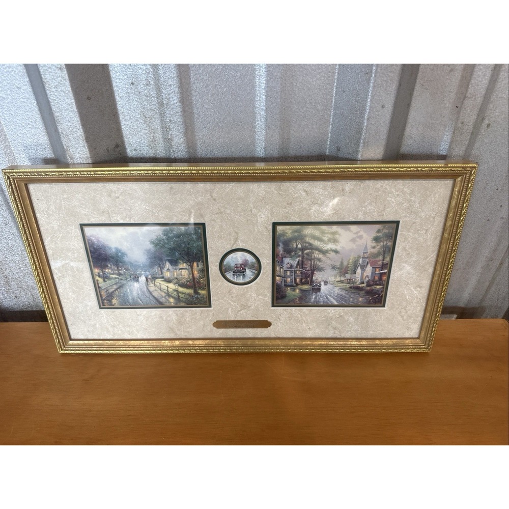Hometown Memories by Thomas Kinkade In  19" x 9.5" Frame with COA
